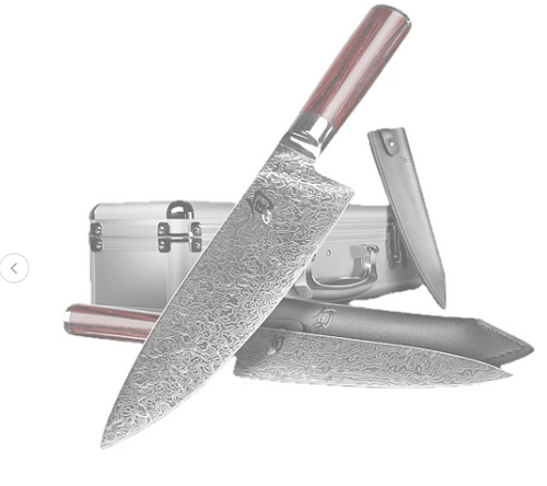 Coffret Kai Shun Kohen 2023 édition limitée comprenant un couteau de chef et un couteau d'office japonais en acier DualCore VG10 VG2 damas 72 couches avec étuis en cuir et mallette de luxe